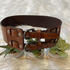 Madewell Leather XS Double Buckle Clasp Waist Belt